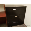 Global Black 3 Drawer Lateral File Cabinet, Locking